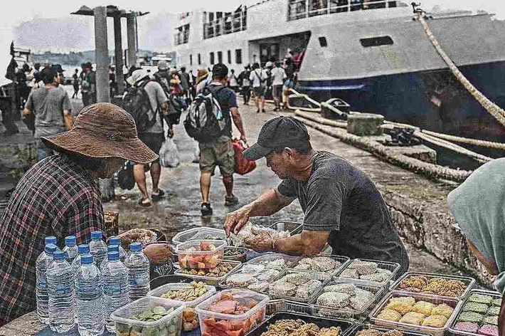 Pasar Dadakan Tergelar Tiap Kali Kapal Datang di Dermaga Serasan Natuna