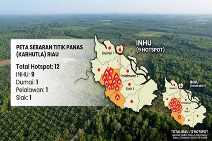 Hotspot di Kuala Cenaku dan Peranap Inhu Terdeteksi dengan Level Confidence Tinggi