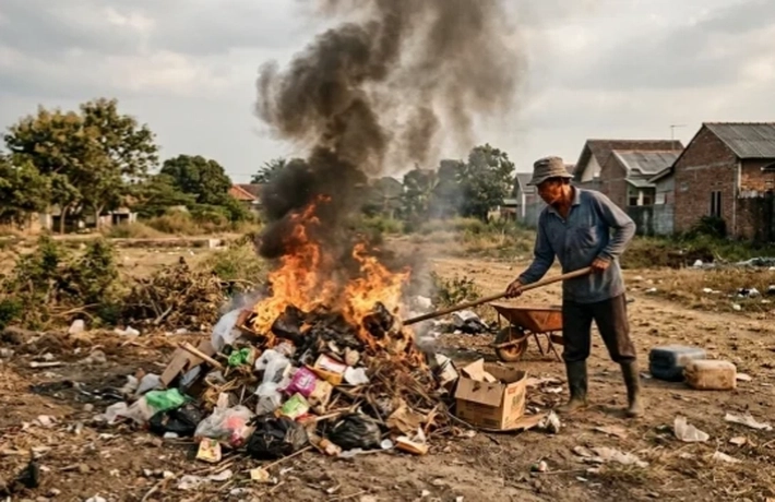  Ada Warga Bakar Sampah Ditengah Kabut Asap, Jadi 'Dipelasah' Tim Gakkum