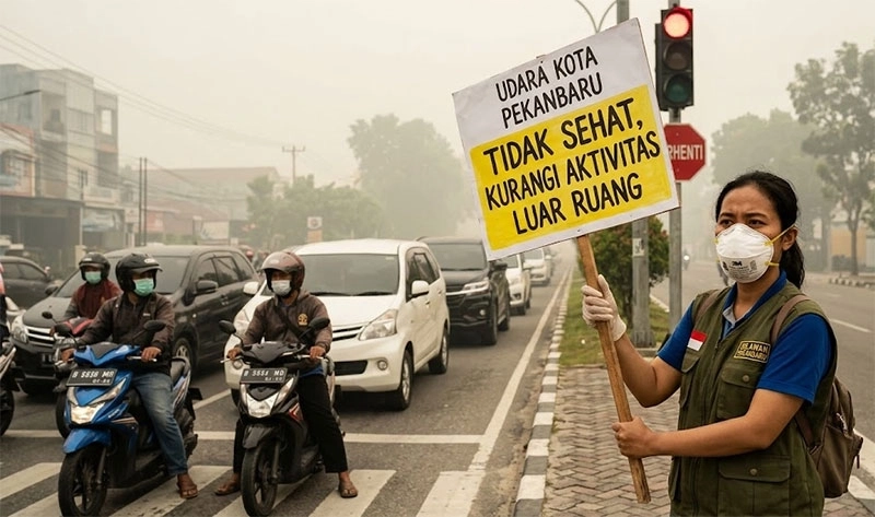 Hotspot Riau Turun Jadi 22 Titik Api, Tapi Kualitas Udara Masih Tidak Sehat