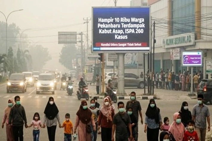 Udara Pekanbaru Masih Terkontaminasi Asap dan Tidak Sehat, 'Jadi Banyak yang Terserang ISPA Paling Parah'